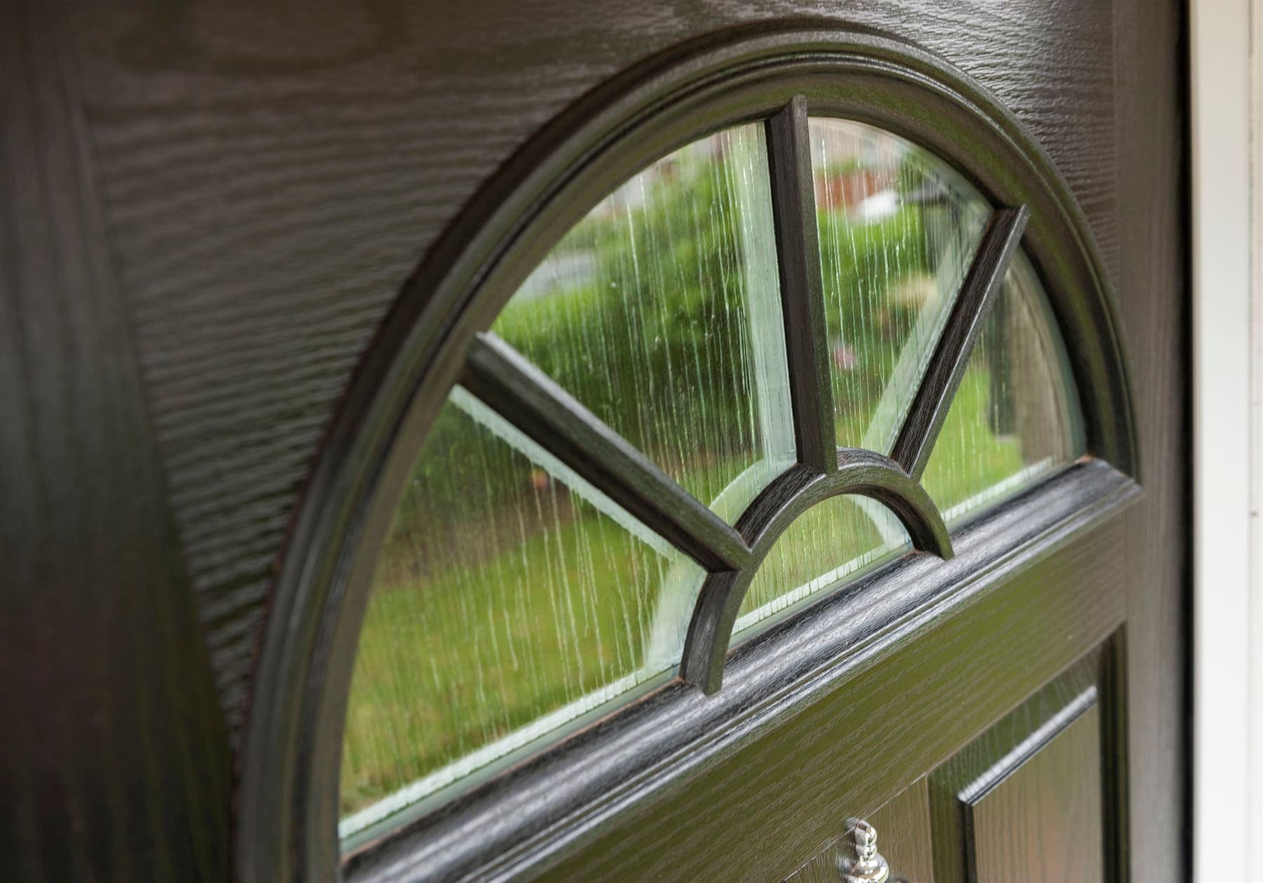 Portavelle Sunbury composite front door in Darkwood