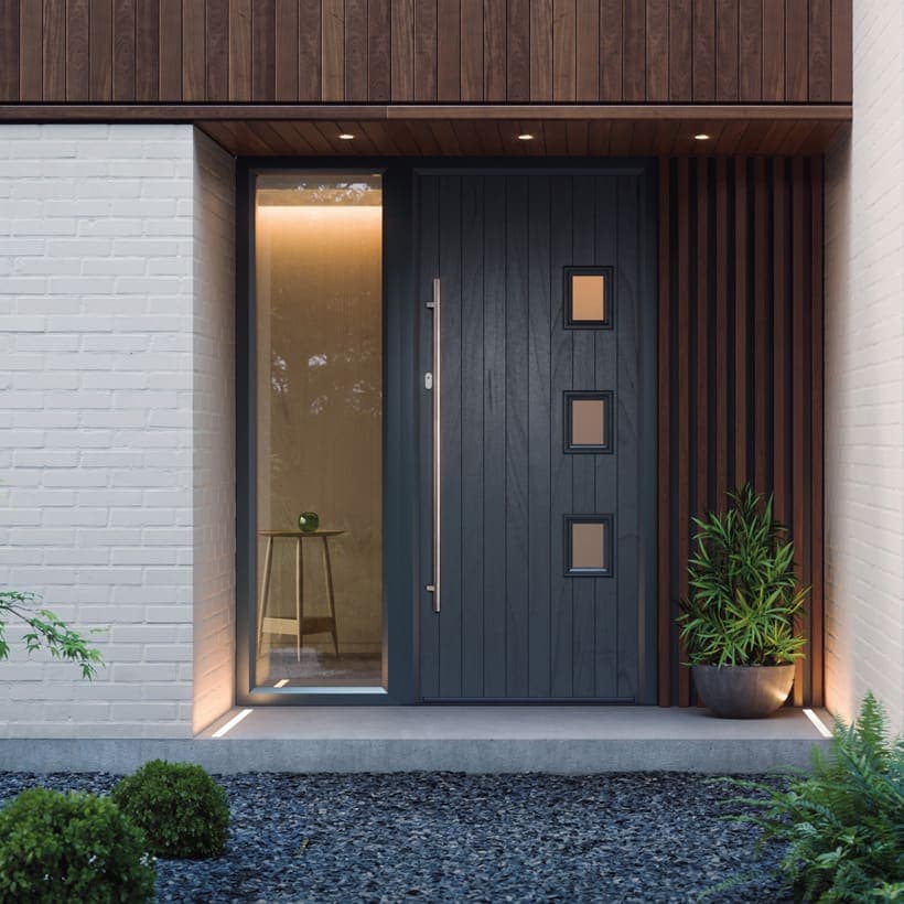 Portavelle Wenlock composite front door in Anthracite Grey