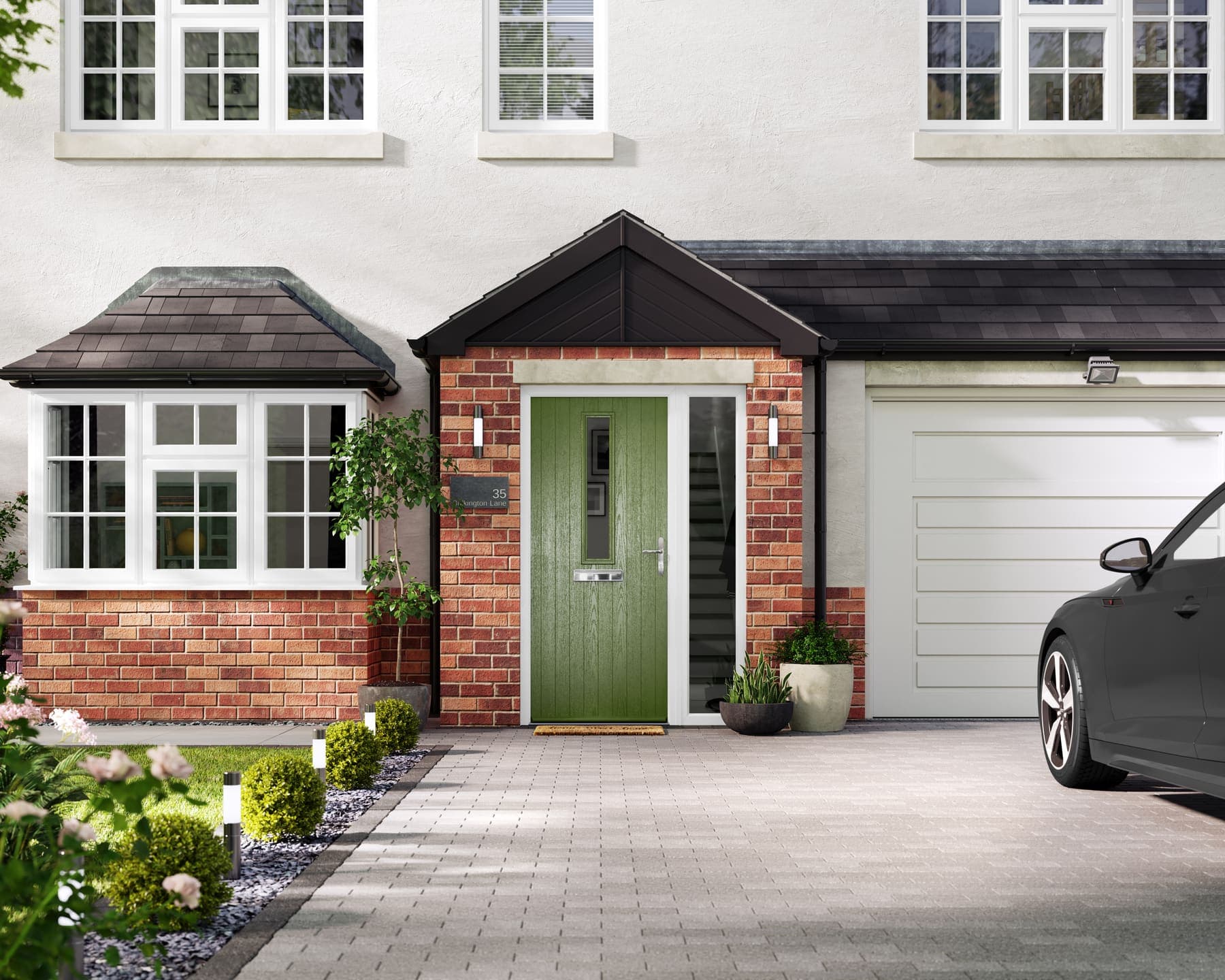 Portavelle Marlow composite front door in Fern Green