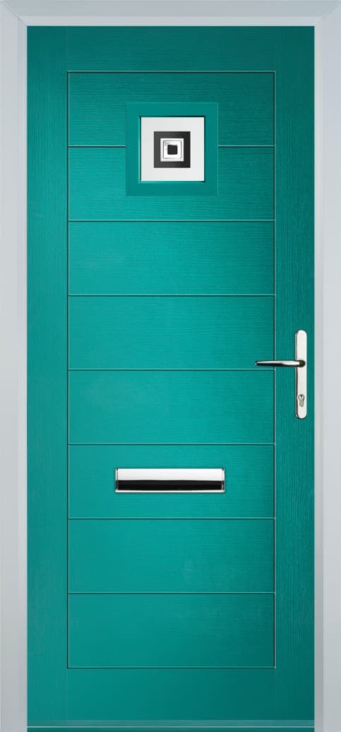 Portavelle Grantley composite front door in Turquoise Blue
