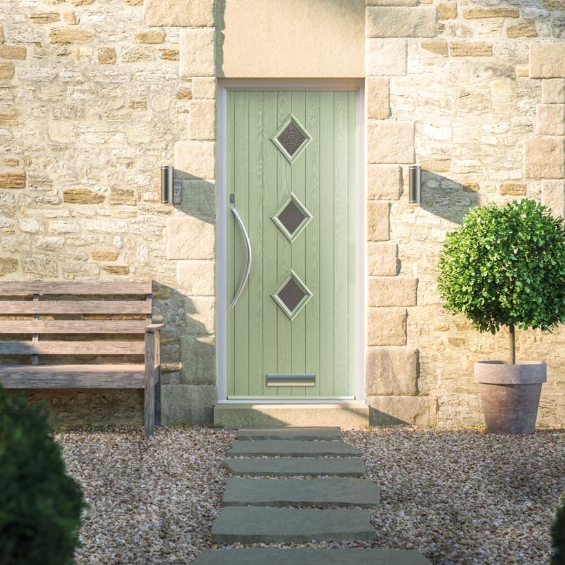 Portavelle Denbury composite front door in Chartwell Green