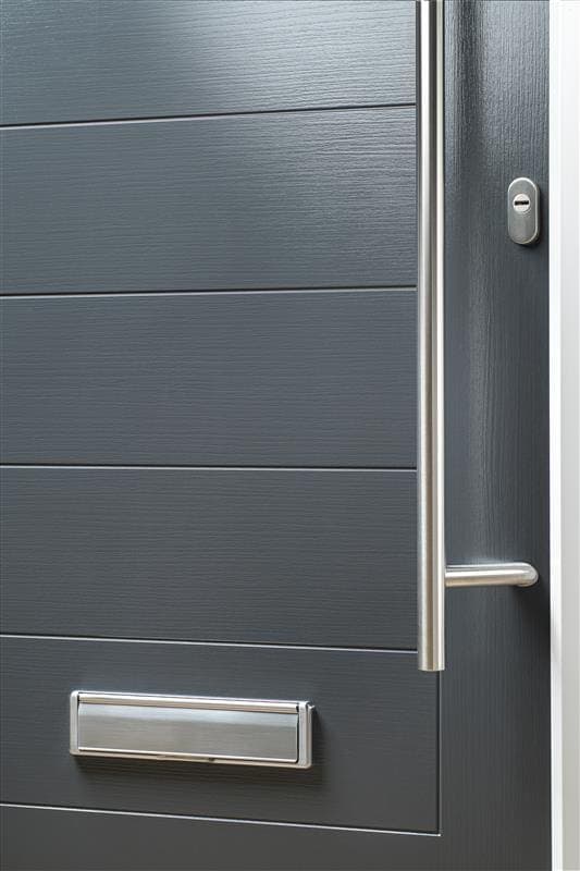 Portavelle Wistow composite front door in Anthracite Grey close detail