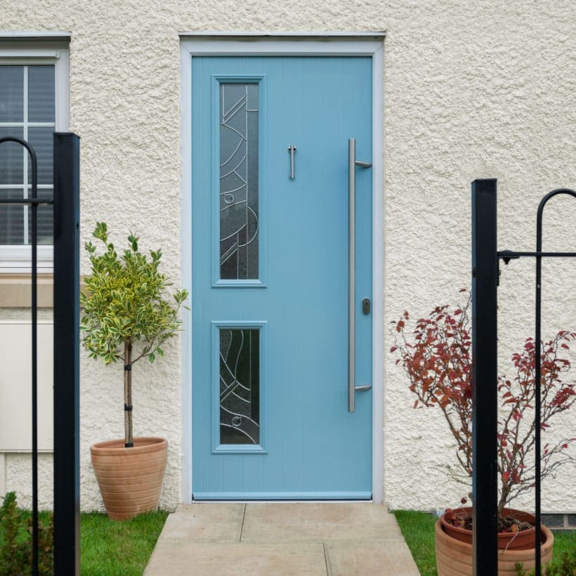 Portavelle Twyford composite front door in Duck Egg Blue